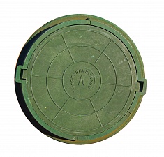 Люк круглый полимерно-песчаный 7т зеленый - компания Вест