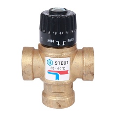 Термостатический смесительный клапан 3/4" 35-60*C KV 1,6 внутренняя резьба SVM-0110-166020 STOUT - компания Вест