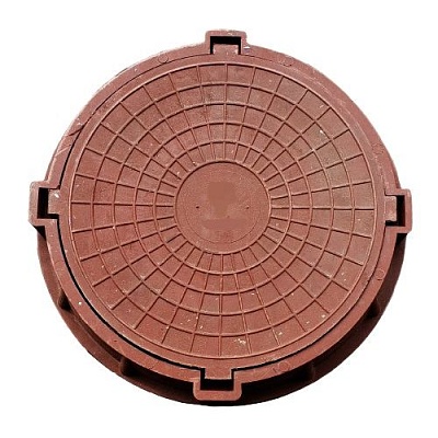 Люк круглый полимерно-песчаный 1,5т коричневый, товар из каталога Люки - компания Вест