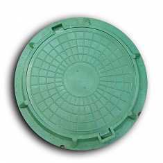 Люк круглый полимерно-песчаный 3т зелёный - компания Вест
