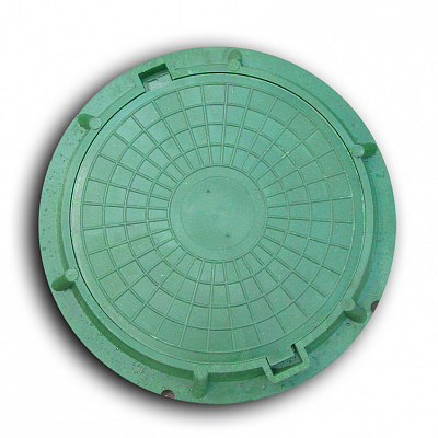 Люк круглый полимерно-песчаный 3т зелёный, товар из каталога Люки - компания Вест