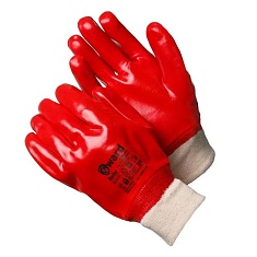 Перчатки маслобензиностойкие интерлок красные Rubi 10/XL с ПВХ GSP0111R-I - компания Вест